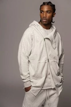 JLUXLABEL GREY JORDYN MEN'S ZIP UP SALE