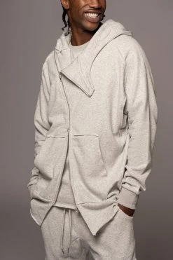 JLUXLABEL GREY JORDYN MEN'S ZIP UP SALE