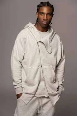 JLUXLABEL GREY JORDYN MEN'S ZIP UP SALE