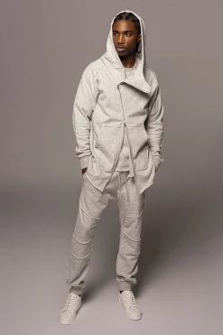 JLUXLABEL GREY JORDYN MEN'S ZIP UP SALE