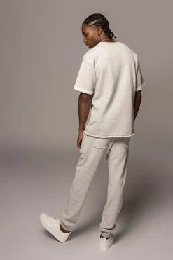 JLUXLABEL GREY LOGAN RAW EDGE TEE