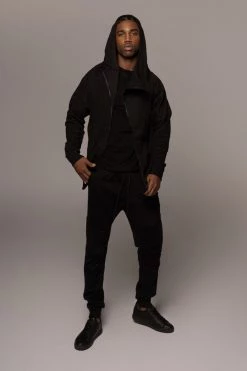 JLUXLABEL BLACK LOGAN RAW EDGE TEE SALE