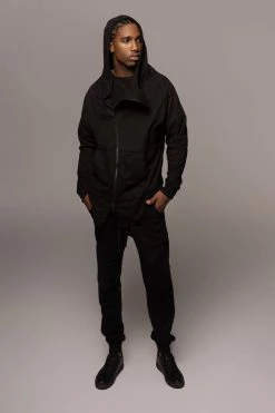 JLUXLABEL BLACK JORDYN MEN'S ZIP UP