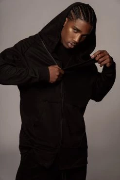 JLUXLABEL BLACK JORDYN MEN'S ZIP UP 24 JLUXLABEL BLACK JORDYN MEN'S ZIP UP