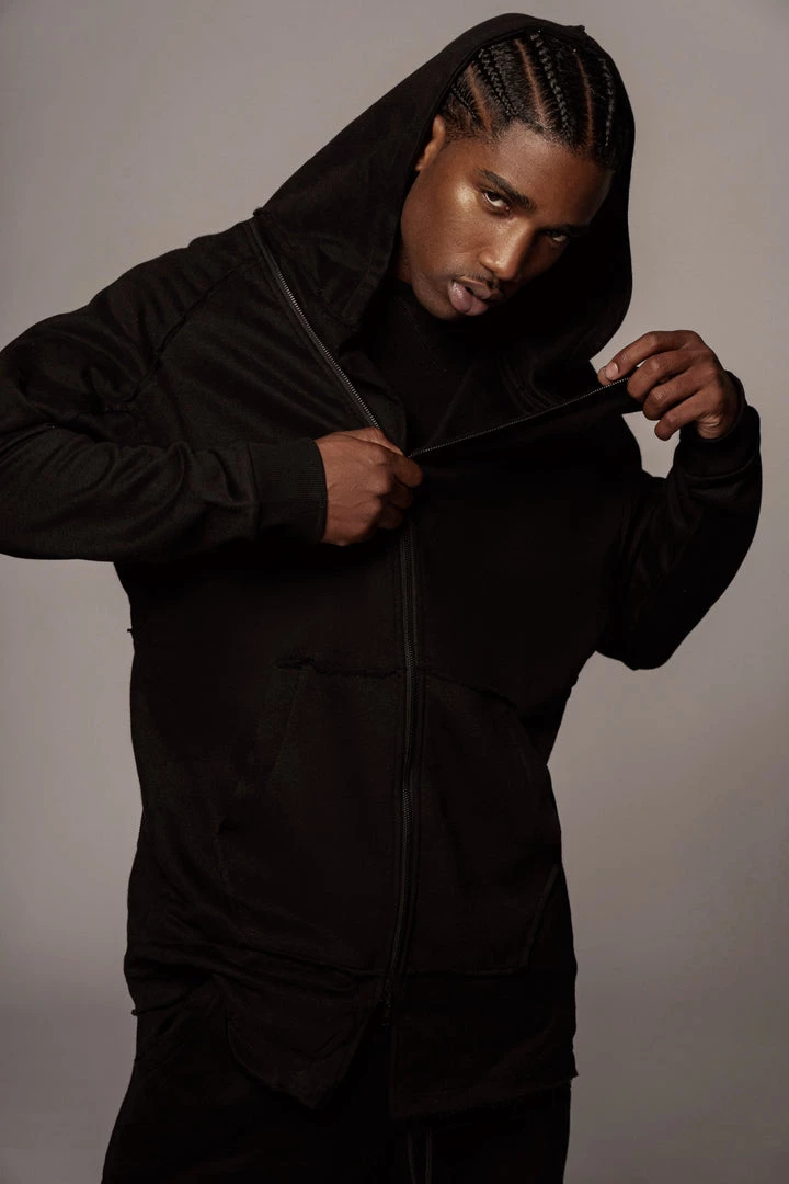 JLUXLABEL BLACK JORDYN MEN'S ZIP UP 6 JLUXLABEL BLACK JORDYN MEN'S ZIP UP