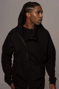 JLUXLABEL BLACK JORDYN MEN'S ZIP UP