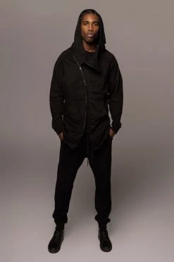 JLUXLABEL BLACK JORDYN MEN'S ZIP UP 23 JLUXLABEL BLACK JORDYN MEN'S ZIP UP