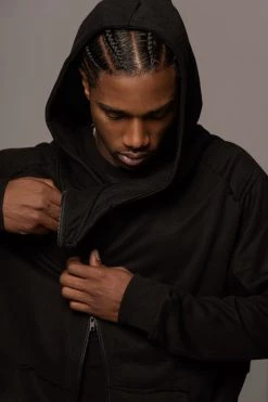 JLUXLABEL BLACK JORDYN MEN'S ZIP UP 28 JLUXLABEL BLACK JORDYN MEN'S ZIP UP