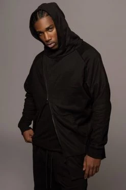 JLUXLABEL BLACK JORDYN MEN'S ZIP UP 36 JLUXLABEL BLACK JORDYN MEN'S ZIP UP