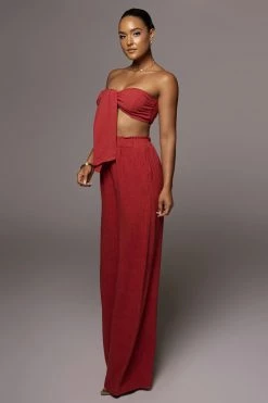 JLUXLABEL NEW ARRIVALS RED MORE LOVE LINEN SET