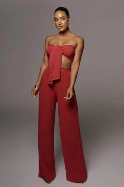 JLUXLABEL NEW ARRIVALS RED MORE LOVE LINEN SET