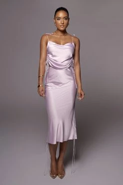 JLUXLABEL SALE LILAC SO SATIN RUCHED SET