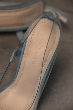 JLUXLABEL ACCESSORIES LIGHT DENIM WALK THE LINE CLEAR PUMPS