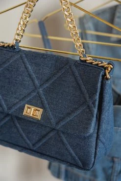 3AM H&D Accessories DENIM UPTOWN GOLD CHAIN HANDBAG