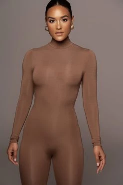 JLUXLABEL SALE BODYBASIX CHOCOLATE ASHA HIGH NECK JUMPSUIT 12 JLUXLABEL SALE BODYBASIX CHOCOLATE ASHA HIGH NECK JUMPSUIT