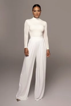 JLUXLABEL JLUXBASIX IVORY DEVYN WIDE LEG PANTS
