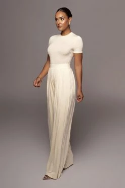 JLUXLABEL JLUXBASIX BUTTERCREAM DEVYN WIDE LEG PANTS NEW ARRIVALS