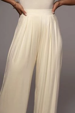 JLUXLABEL JLUXBASIX BUTTERCREAM DEVYN WIDE LEG PANTS NEW ARRIVALS