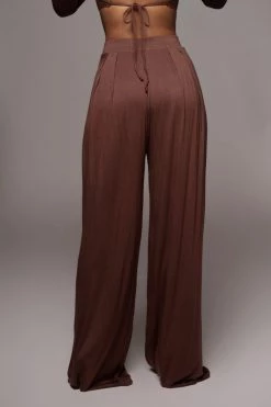 JLUXLABEL JLUXBASIX CHOCOLATE DEVYN WIDE LEG PANTS 20 JLUXLABEL JLUXBASIX CHOCOLATE DEVYN WIDE LEG PANTS
