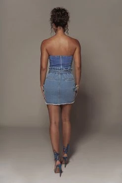 JLUXLABEL SALE MEDIUM WASH ROBIN DENIM SKIRT