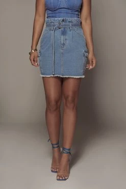 JLUXLABEL SALE MEDIUM WASH ROBIN DENIM SKIRT