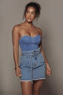 JLUXLABEL SALE MEDIUM WASH ROBIN DENIM SKIRT