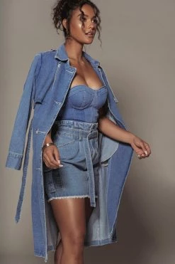 JLUXLABEL SALE MEDIUM WASH ROBIN DENIM SKIRT