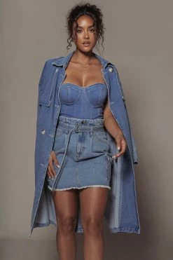 JLUXLABEL SALE MEDIUM WASH ROBIN DENIM SKIRT