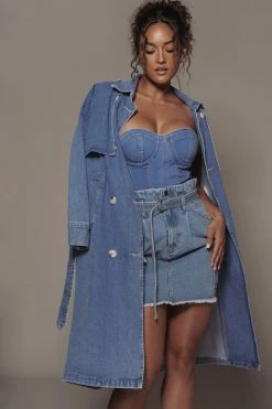 JLUXLABEL SALE MEDIUM WASH ROBIN DENIM SKIRT