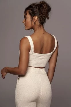 JLUXLABEL IVORY GEMMA CROP CHENILLE TOP SALE