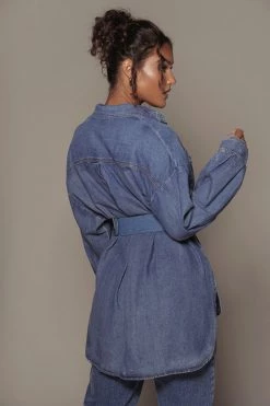 JLUXLABEL DENIM SIMPLE PLEASURES BUTTON UP