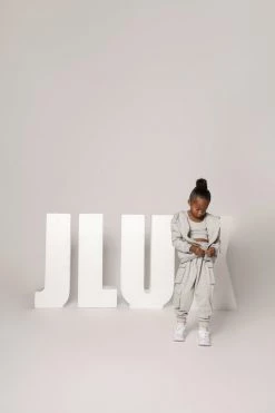 JLUXLABEL GREY JLUXKIDS FLEECE UNISEX HOODIE