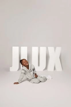 JLUXLABEL GREY JLUXKIDS FLEECE UNISEX HOODIE