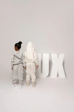 JLUXLABEL GREY JLUXKIDS FLEECE UNISEX HOODIE