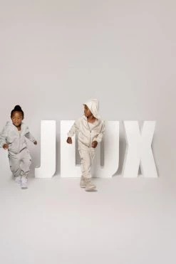 JLUXLABEL GREY JLUXKIDS FLEECE UNISEX HOODIE
