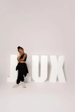 JLUXLABEL BLACK LILLIE KIDS FLEECE TOP