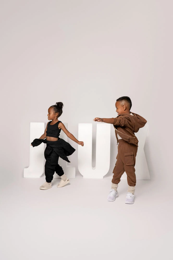 JLUXLABEL BLACK JLUXKIDS UNISEX CARGO JOGGERS 10 JLUXLABEL BLACK JLUXKIDS UNISEX CARGO JOGGERS