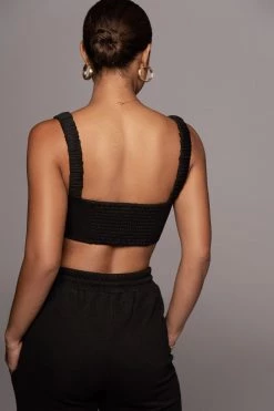 JLUXLABEL BLACK KILEY CROP TOP