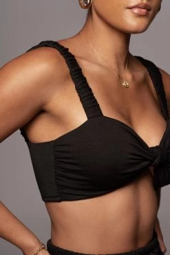 JLUXLABEL BLACK KILEY CROP TOP