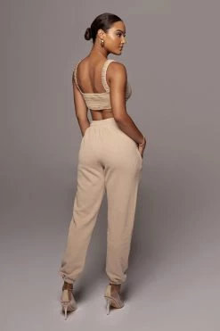 JLUXLABEL SALE BEIGE KILEY CROP TOP