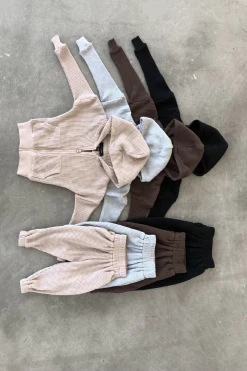 JLUXLABEL BEIGE MILAN KIDS WAFFLE HOODIE SALE