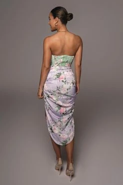 JLUXLABEL LILAC EMIELLE SATIN SKIRT