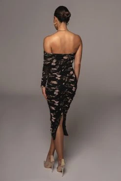 JLUXLABEL NEW ARRIVALS BLACK FLORAL RUCHED DRESS 27 JLUXLABEL NEW ARRIVALS BLACK FLORAL RUCHED DRESS