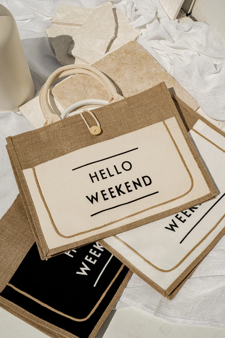 Fame Accessories BACK IN BEIGE WEEKEND STRAW TOTE BAG 4 Fame Accessories BACK IN BEIGE WEEKEND STRAW TOTE BAG