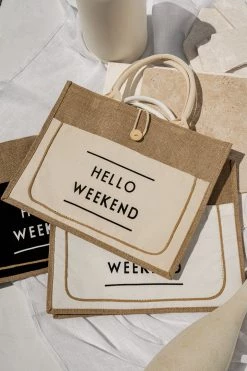 Fame Accessories BACK IN BEIGE WEEKEND STRAW TOTE BAG 7 Fame Accessories BACK IN BEIGE WEEKEND STRAW TOTE BAG