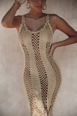 JLUXLABEL BEIGE SUMMER SUNSET MAXI DRESS