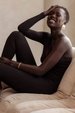 JLUXLABEL BLACK SAIKA KEYHOLE JUMPSUIT NEW ARRIVALS