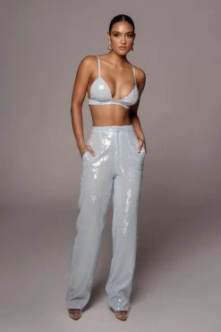 JLUXLABEL BLUE ZINNIA SEQUIN BRALETTE