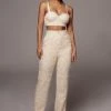 JLUXLABEL BACK IN IVORY ABBY SHAGGY PANTS