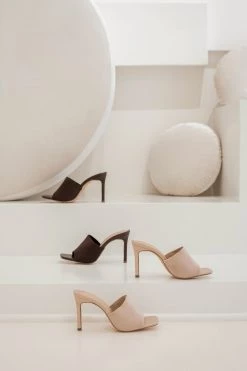 JLUXLABEL CHOCOLATE ALAINE SQUARE TOE HEELS NEW ARRIVALS